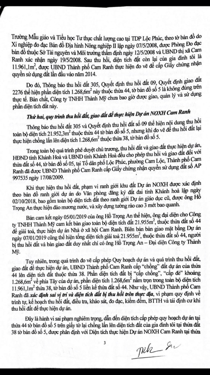 Đơn khởi kiện các quyết định hành chính của gia đình ông Thanh