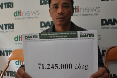 Hơn 71 triệu đồng đến với gia đình anh Công có 2 con bại não