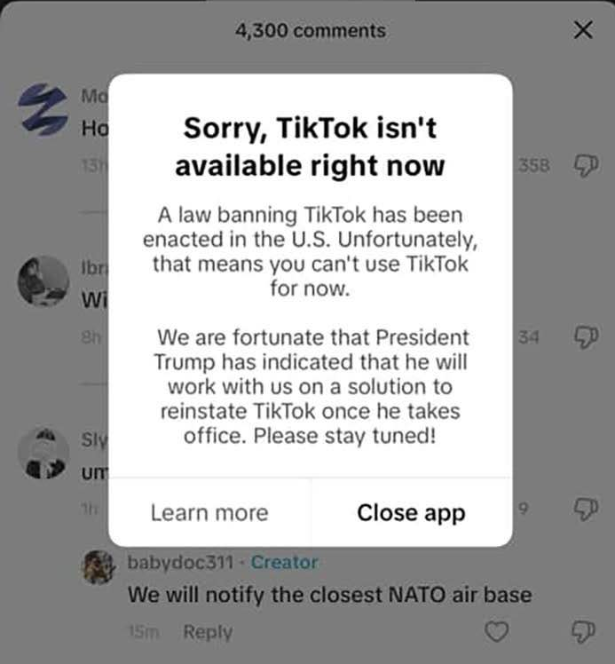 Hundratals miljoner amerikanska användare ångrar när TikTok och Capcut slutar fungera - 1 Hàng trăm triệu người dùng Mỹ tiếc nuối khi TikTok, Capcut dừng hoạt động - 1