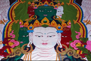 Tranh cuộn Phật Bà bằng gấm, nặng 100kg xác lập kỷ lục Việt Nam