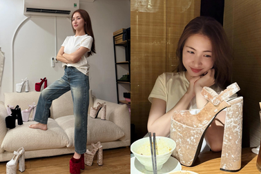 Bộ sưu tập giày "cà kheo" giúp Hòa Minzy như hoa hậu, đôi 30cm gây choáng