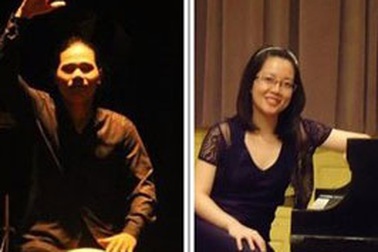 Hai nghệ sĩ Việt Nam biểu diễn hòa nhạc piano và bộ gõ