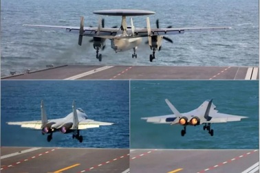 Trung Quốc thử nghiệm 3 loại tiêm kích cất cánh từ tàu sân bay Phúc Kiến