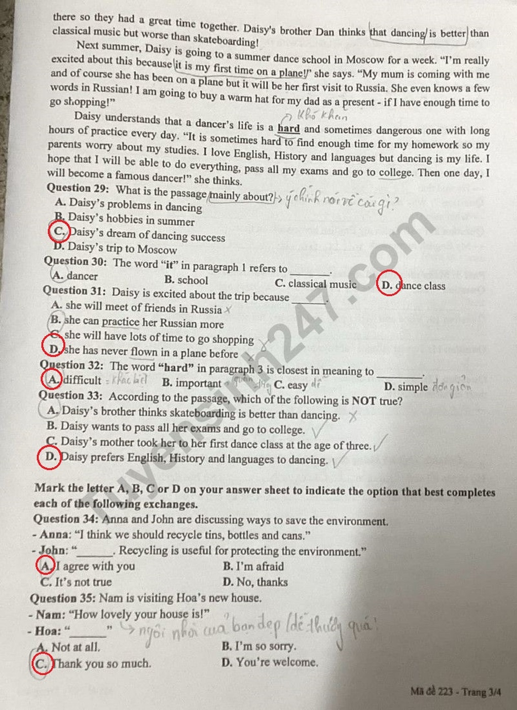 Đề thi, đáp án môn văn và tất cả các môn thi lớp 10 của Cần Thơ - 18 Đề thi, đáp án môn văn và tất cả các môn thi lớp 10 của Cần Thơ - 18