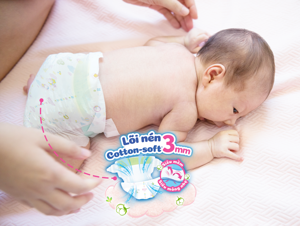 Những cải tiến làm nên Cuộc cách mạng mỏng mềm cho tã dán sơ sinh Bobby Lõi nén Cotton-soft 3mm - 1 Những cải tiến làm nên Cuộc cách mạng mỏng mềm cho tã dán sơ sinh Bobby Lõi nén Cotton-soft 3mm - 1