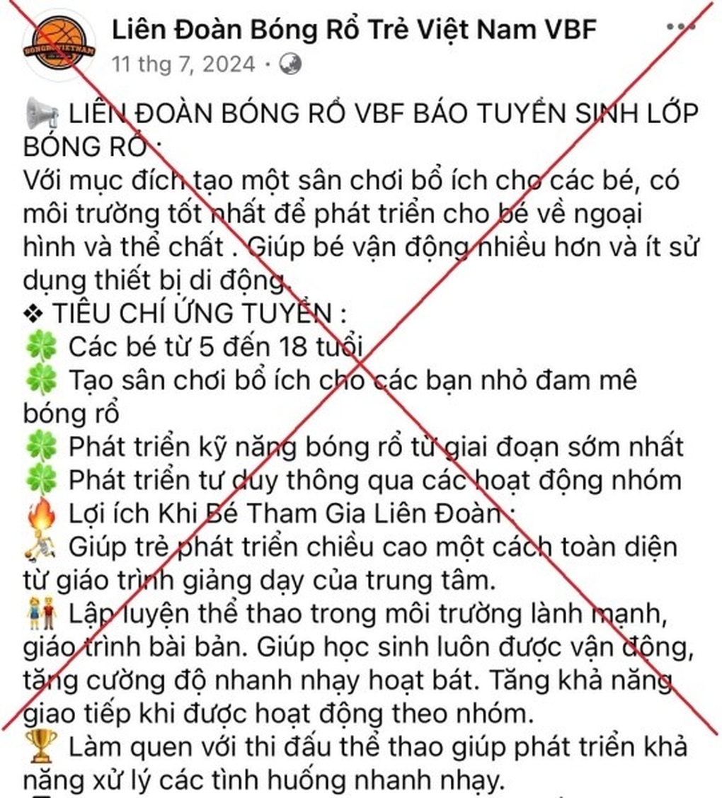 Người mẹ ở Hà Nội mất 1,1 tỷ đồng khi đăng ký tập bóng rổ cho con - 1