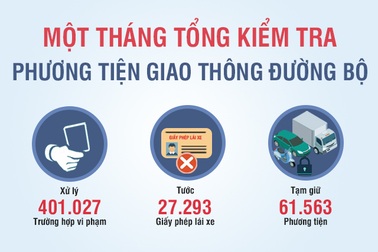 Lỗi nào bị xử lý nhiều nhất trong tháng tổng kiểm tra phương tiện?