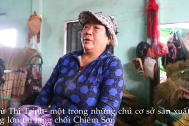 Làng chổi Chiêm Sơn tất bật vào vụ Tết 2020