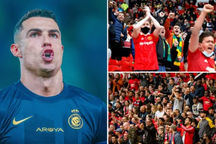 Cổ động viên Man Utd hô vang tên C.Ronaldo, HLV Ten Hag lo bị sa thải