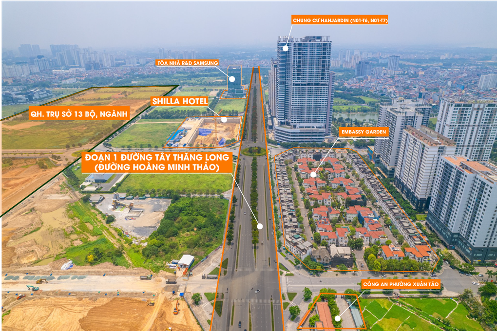 Tiến độ các dự án triển khai thi công dọc tuyến đường Tây Thăng Long - 3 Tiến độ các dự án triển khai thi công dọc tuyến đường Tây Thăng Long - 3