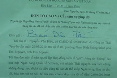 Đề nghị điều tra vụ việc có dấu hiệu lập hồ sơ “khống” lừa đảo