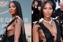 Naomi Campbell gây bất ngờ với váy hở bạo tại Liên hoan phim Cannes