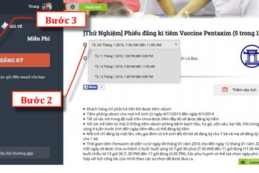 Đăng ký tiêm vắc xin Pentaxim tại 131 Lò Đúc từ ngày mai