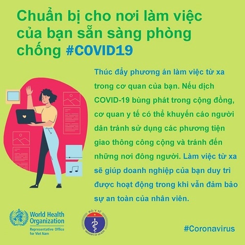 WHO khuyến cáo cách phòng chống Covid-19 tại nơi làm việc - 6 WHO khuyến cáo cách phòng chống Covid-19 tại nơi làm việc - 6