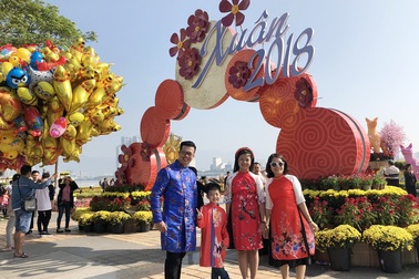 Đà Nẵng: Đường hoa Tết nhộn nhịp khách du xuân