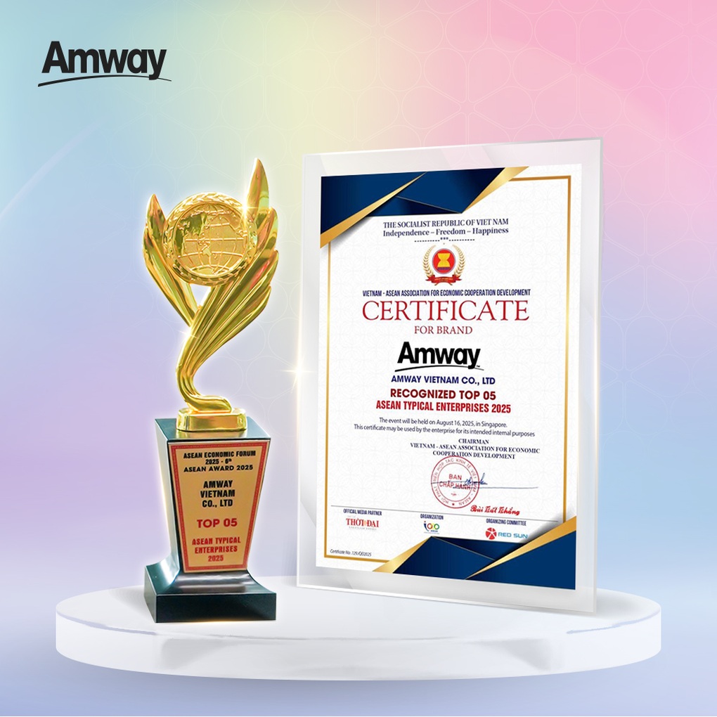 Amway Việt Nam nhận giải thưởng “Top 5 doanh nghiệp tiêu biểu ASEAN - 3 Amway Việt Nam nhận giải thưởng “Top 5 doanh nghiệp tiêu biểu ASEAN - 3