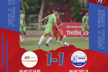 Khai mạc giải bóng đá sinh viên sân 7 Hà Nội: Đại học Thủy Lợi bị cầm hòa