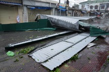 Trước giờ bão Yagi đổ bộ Quảng Ninh: Cây xanh gẫy đổ, tôn bay la liệt