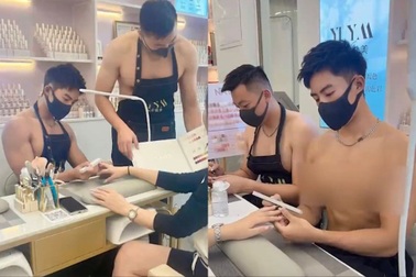 Tiệm sơn móng tay bị "ném đá" vì nhân viên nam cởi trần phục vụ khách