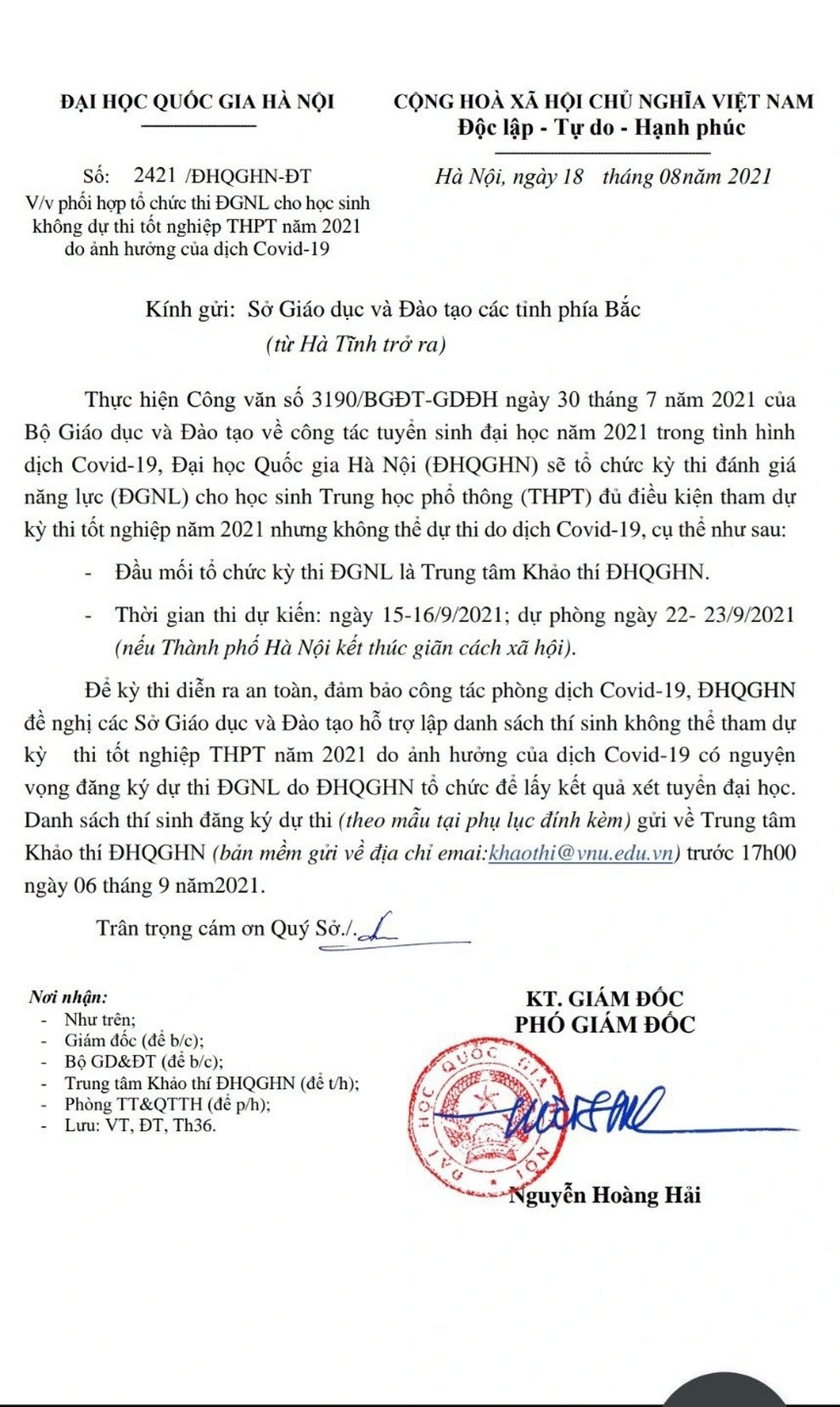Tổ chức thi Đánh giá năng lực cho thí sinh không dự thi tốt nghiệp THPT - 1 Tổ chức thi Đánh giá năng lực cho thí sinh không dự thi tốt nghiệp THPT - 1