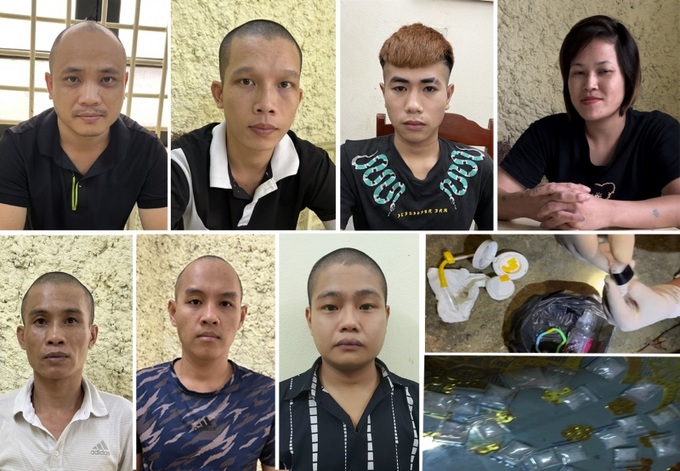 Các đối tượng và số ma túy thu giữ (Ảnh: Công an Thanh Hóa)