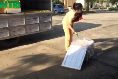 Xe tải vận chuyển 1,6 tấn thực phẩm bốc mùi hôi thối