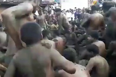 Ném phân bò lên người khác để cầu may