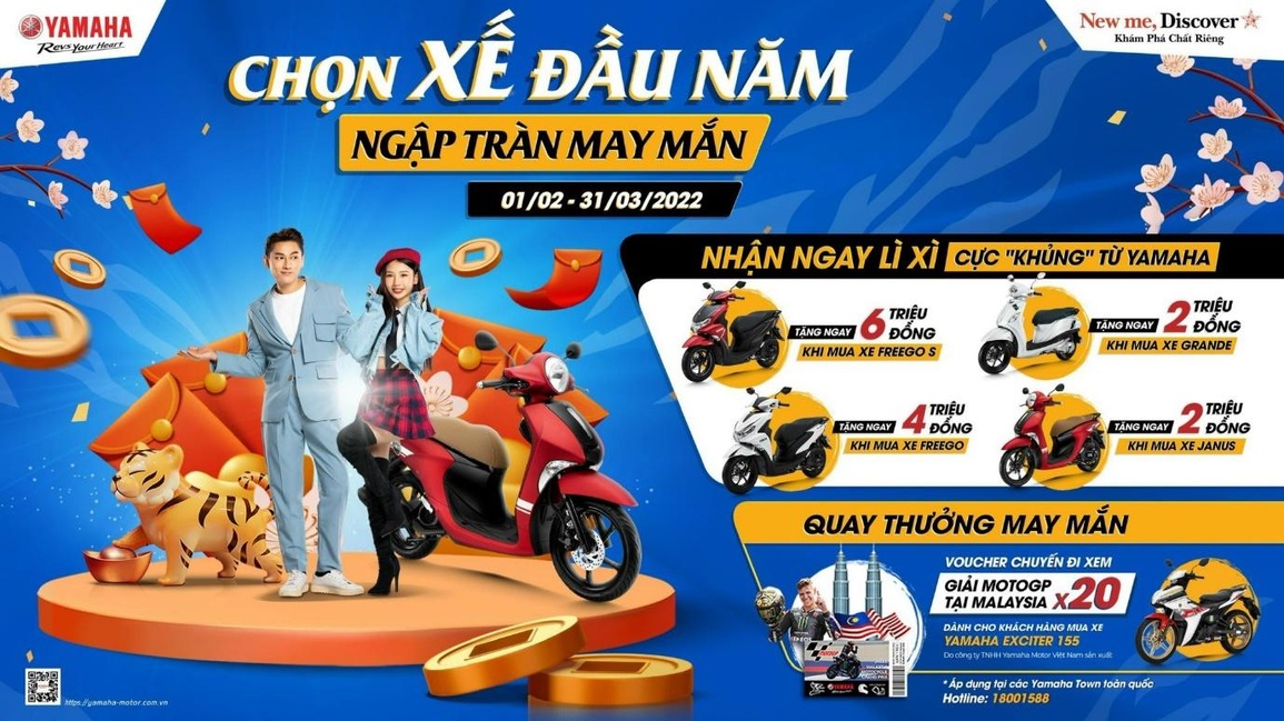 Nhâm Dần rinh xe máy Yamaha, nhận ngay lì xì cực khủng - 1