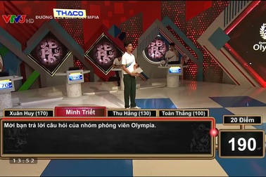 Thu Hằng giành điểm số quan trọng từ tay Minh Triết ở phần thi Về đích