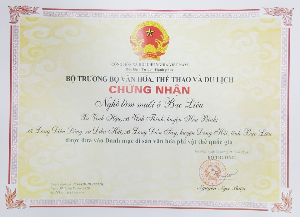 Nghề làm muối ở Bạc Liêu vào Di sản văn hóa phi vật thể Quốc gia - 2 Nghề làm muối ở Bạc Liêu vào Di sản văn hóa phi vật thể Quốc gia - 2