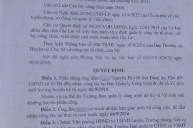 Điều động công tác Chủ tịch xã bị bắt quả tang ngoại tình