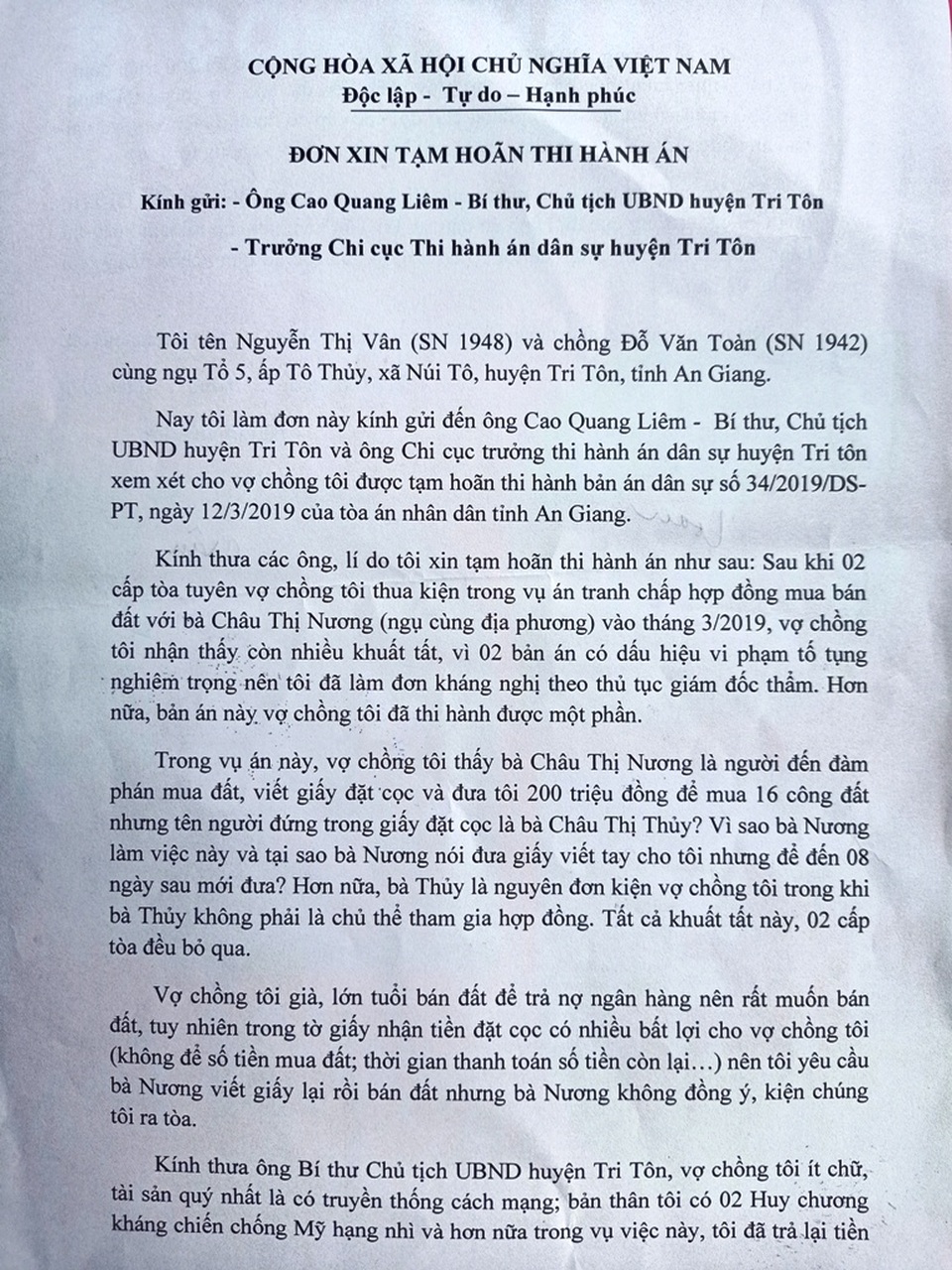 Hai vợ chồng già khốn khổ trước bản án của 2 cấp toà tỉnh An Giang! - 5 Hai vợ chồng già khốn khổ trước bản án của 2 cấp toà tỉnh An Giang! - 5