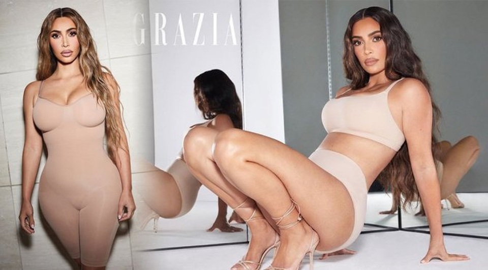 Kim Kardashian mặc váy gợi cảm in hình... chính mình - 7 Kim Kardashian mặc váy gợi cảm in hình... chính mình - 7