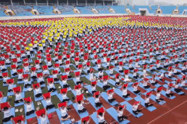 5.000 người đồng diễn yoga, xếp hình lá cờ Tổ quốc xác lập kỷ lục Việt Nam