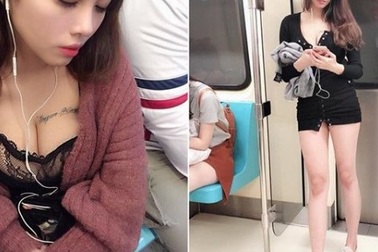 Mặc hớ hênh đi tàu điện, cô gái bất ngờ nổi tiếng