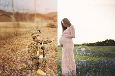 Cảm động bức ảnh “không khoảng cách” của anh lính hải quân và vợ