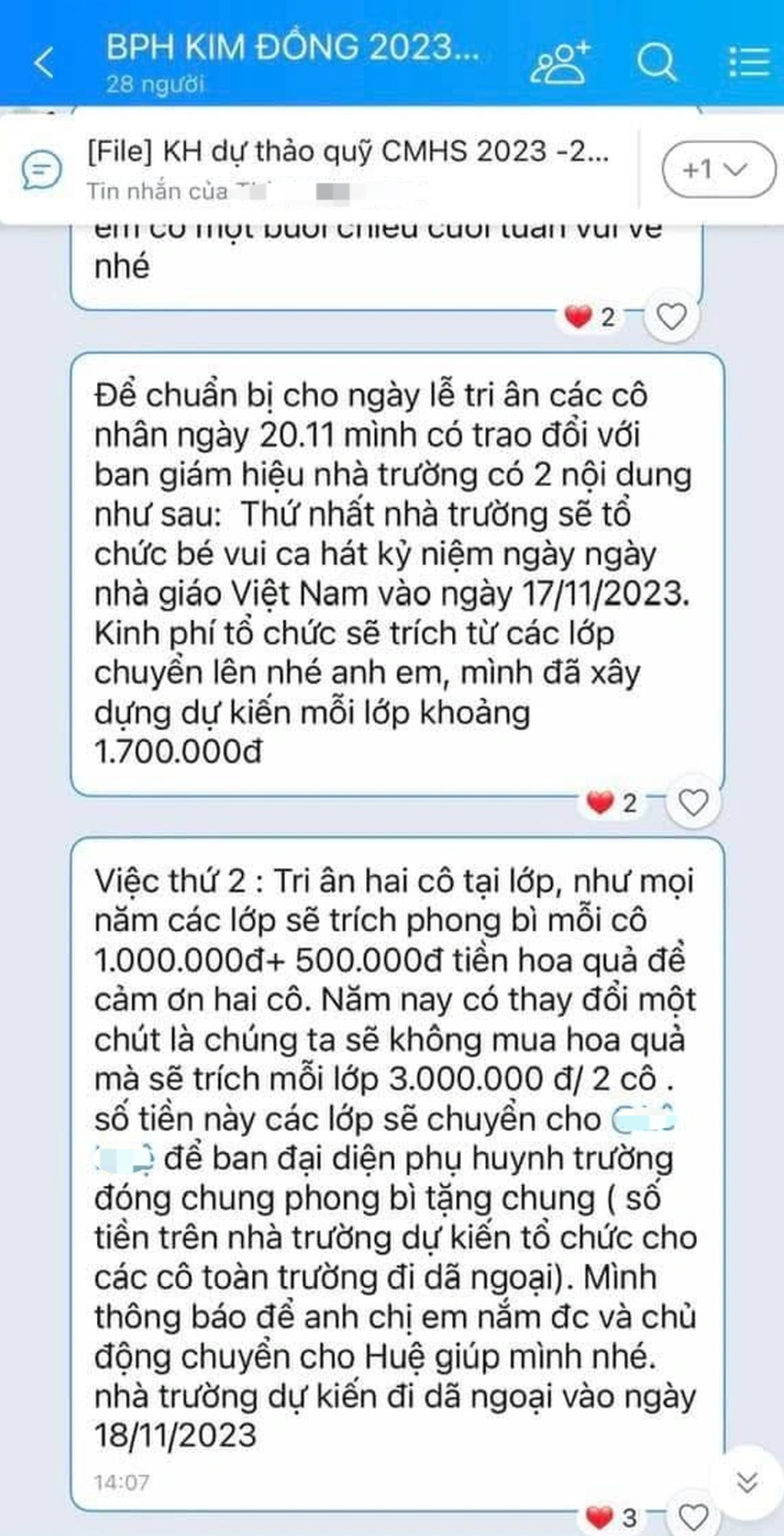 Nhà trường đối chất vụ cha mẹ góp 3 triệu đồng/lớp cho cô giáo đi dã ngoại - 3