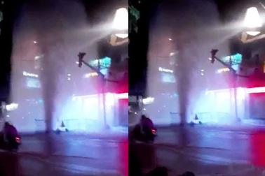 “Vòi rồng” phun cột nước cao gần 10m trên phố Sài Gòn