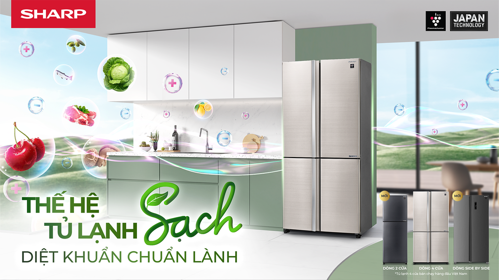 Sharp ra mắt phiên bản tủ lạnh Sạch 4 Cửa - 1 Sharp ra mắt phiên bản tủ lạnh Sạch 4 Cửa - 1