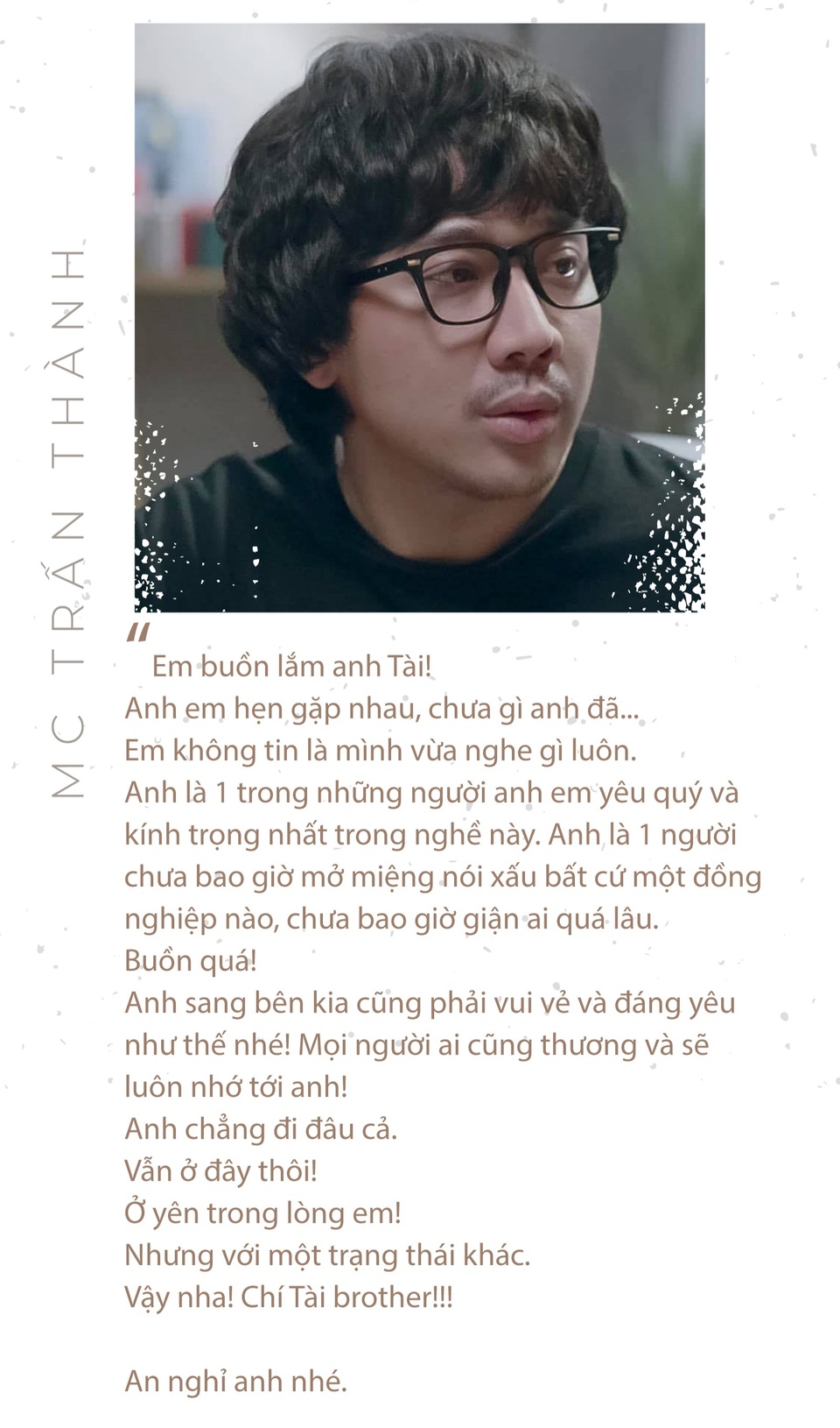 Nghệ sĩ Việt và những lời yêu thương dành cho danh hài Chí Tài - 2 Nghệ sĩ Việt và những lời yêu thương dành cho danh hài Chí Tài - 2