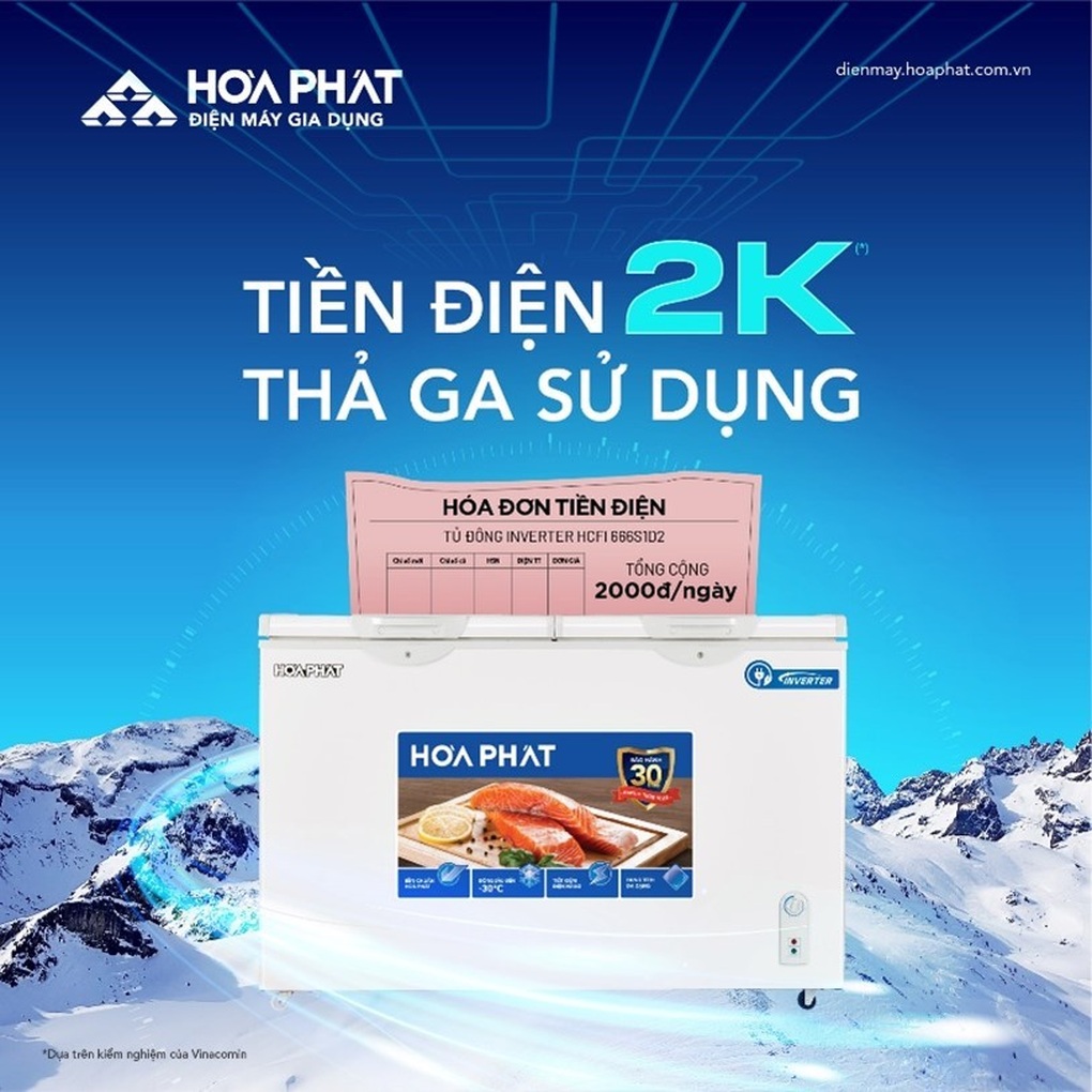 Hòa Phát trình làng dòng tủ đông dung tích lớn, tiết kiệm điện đến 50% - 4 Hòa Phát trình làng dòng tủ đông dung tích lớn, tiết kiệm điện đến 50% - 4