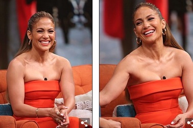 Jennifer Lopez quyến rũ với váy màu cam