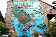 Độc lạ căn nhà có bức tranh bản đồ Việt Nam ghép từ 365 chiếc đĩa cổ