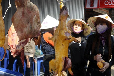 Hà Nội cấm treo bán thịt động vật ở chùa Hương