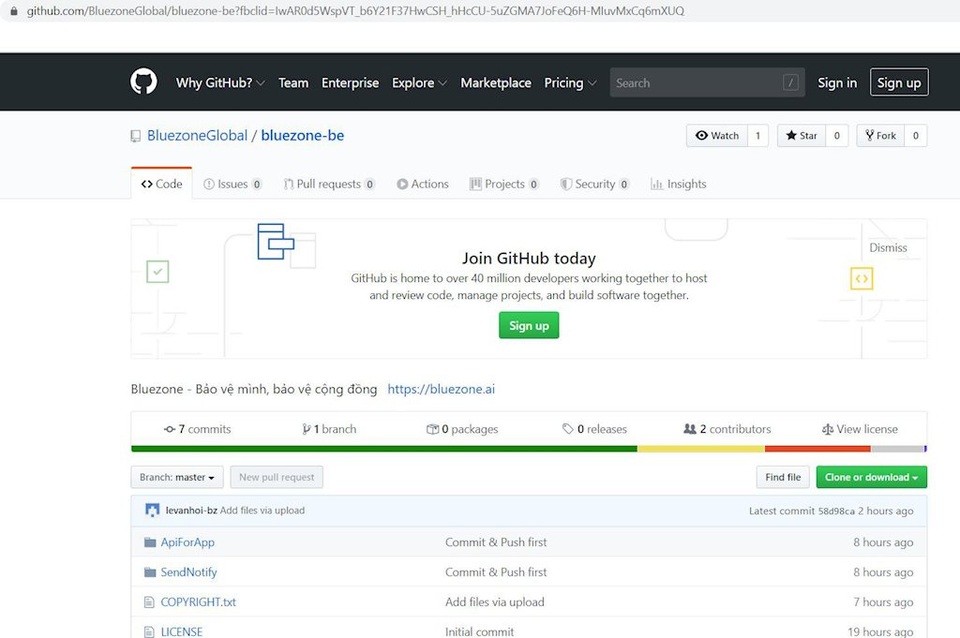 Bluezone đã công bố trên GitHub để cộng đồng nguồn mở đóng góp - 2 Bluezone đã công bố trên GitHub để cộng đồng nguồn mở đóng góp - 2
