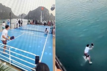 Chơi Pickleball trên tàu du lịch Hạ Long, khách rơi xuống biển khi cứu bóng