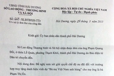 Sở LĐTB&XH Hải Dương chỉ đạo giải quyết chế độ ưu đãi người có công