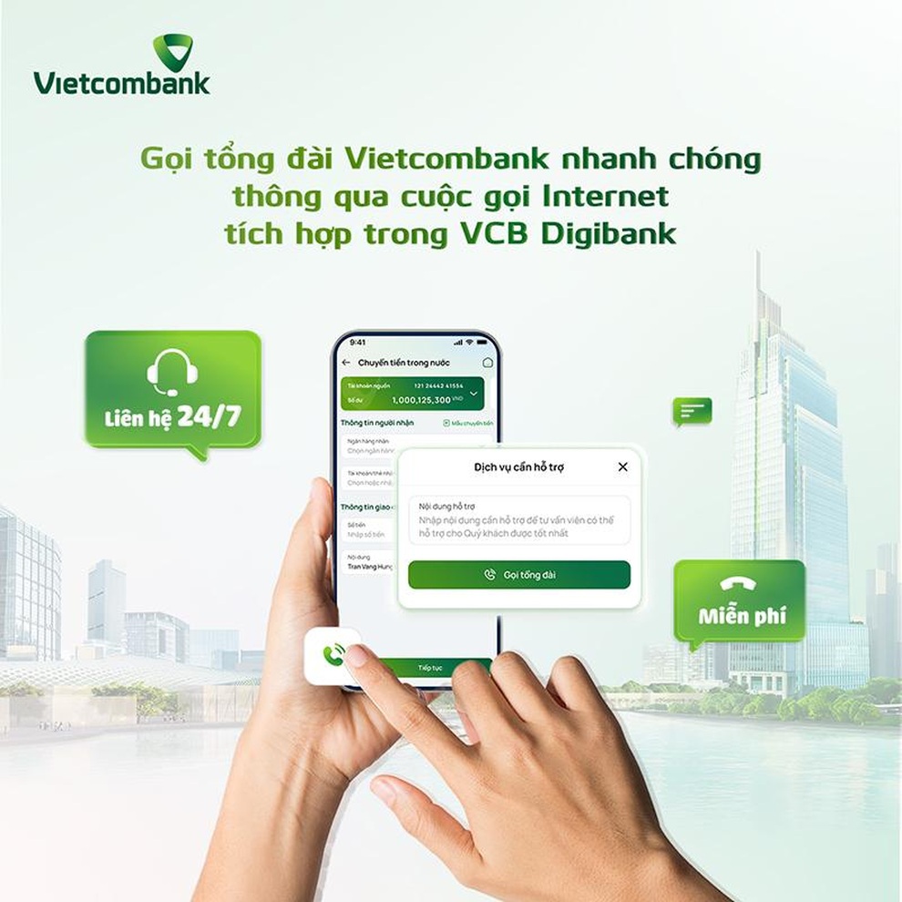 Ra mắt tính năng liên hệ tổng đài miễn phí tích hợp trong VCB Digibank - 1 Ra mắt tính năng liên hệ tổng đài miễn phí tích hợp trong VCB Digibank - 1