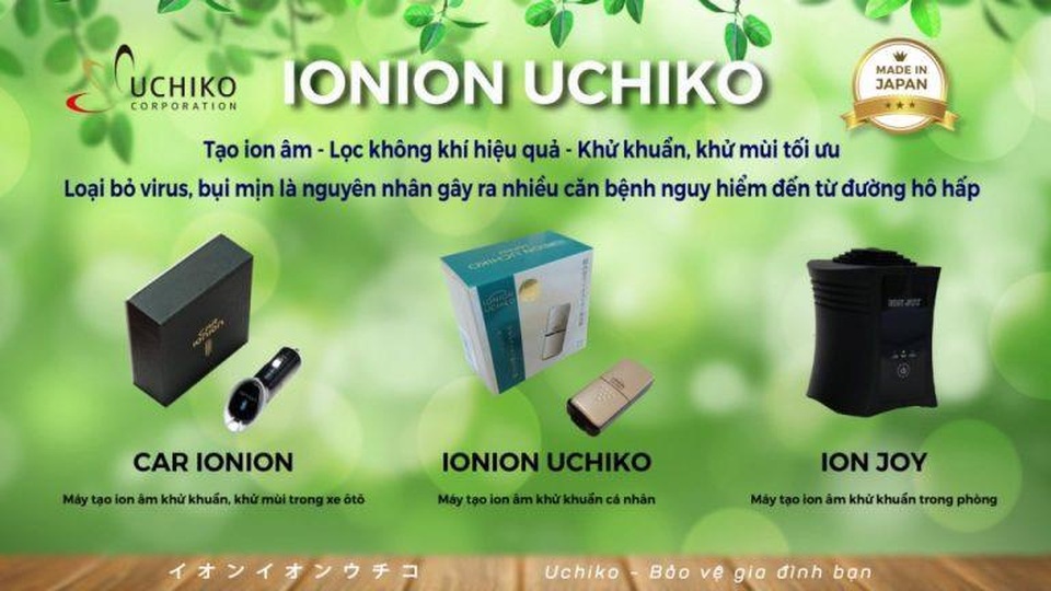 Máy tạo ion âm Ionion Uchiko công nghệ thông minh hàng đầu của Nhật Bản - 1 Máy tạo ion âm Ionion Uchiko công nghệ thông minh hàng đầu của Nhật Bản - 1