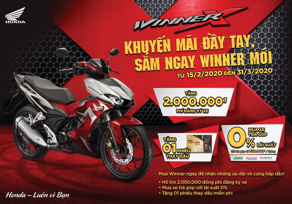 Honda hỗ trợ phí trước bạ cho Winner X, tặng thêm quà và phụ kiện - 2 Honda hỗ trợ phí trước bạ cho Winner X, tặng thêm quà và phụ kiện - 2